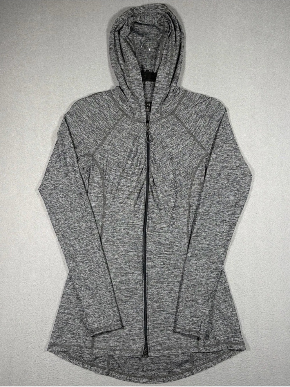 Athleta Vitamin Sea Heathered Hooded Jacket Women's Small Gray Full Zip Workout